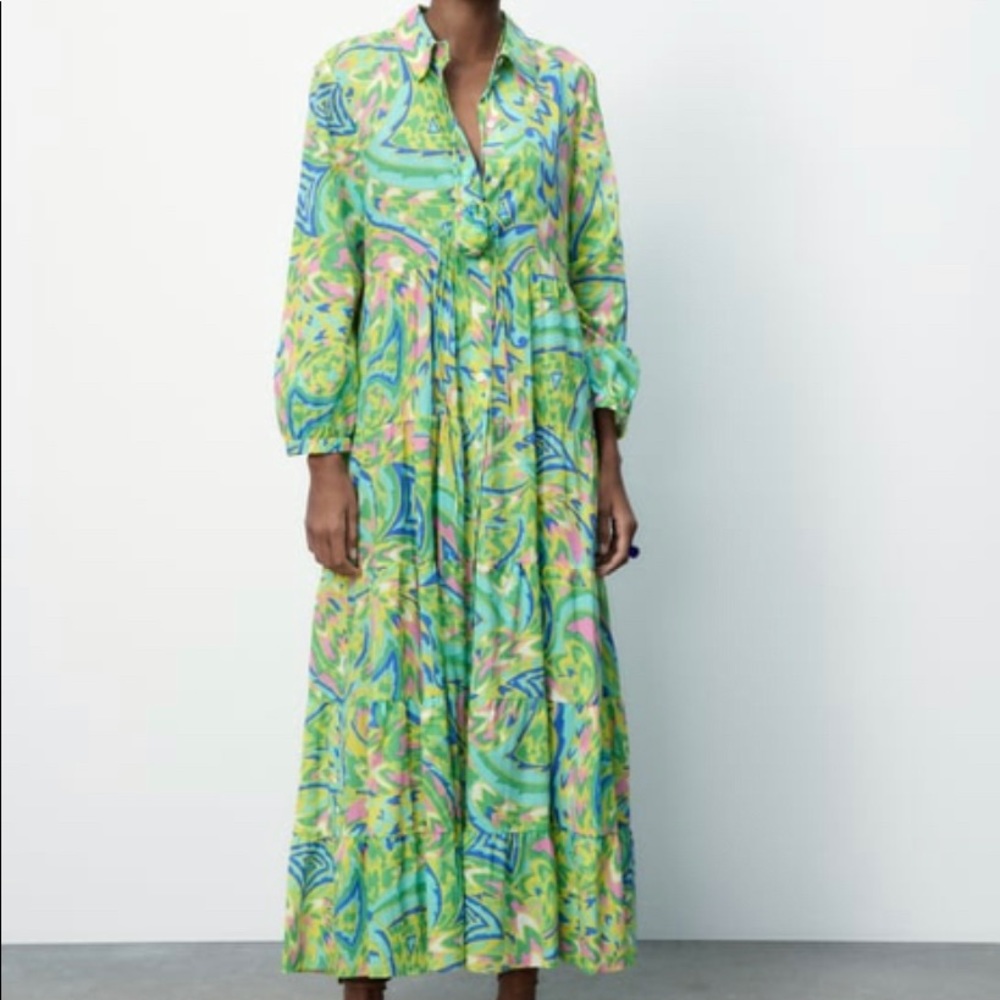 Zara printed maxi dress